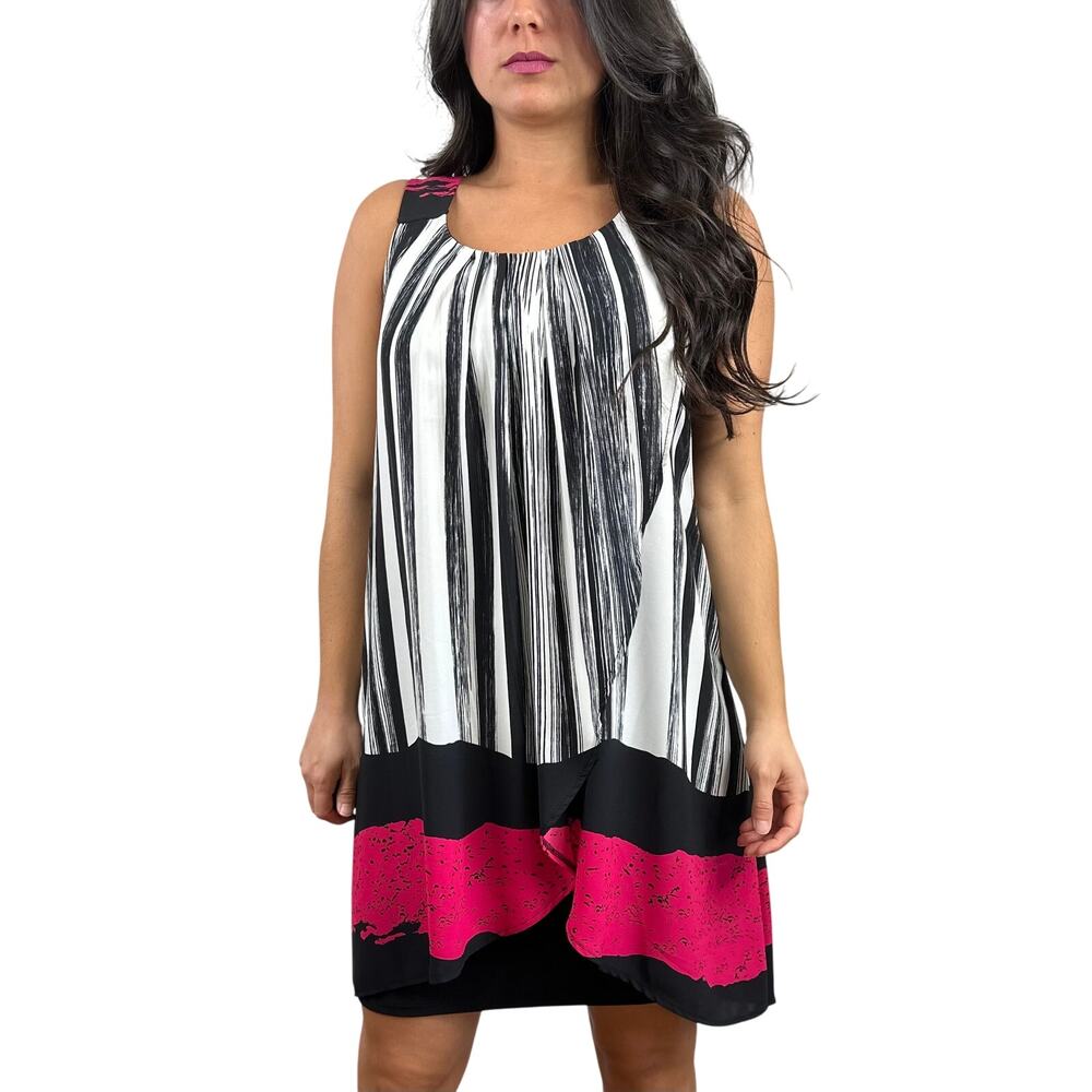 Joseph Ribkoff Scoop Neck Sleeveless Striped Dress